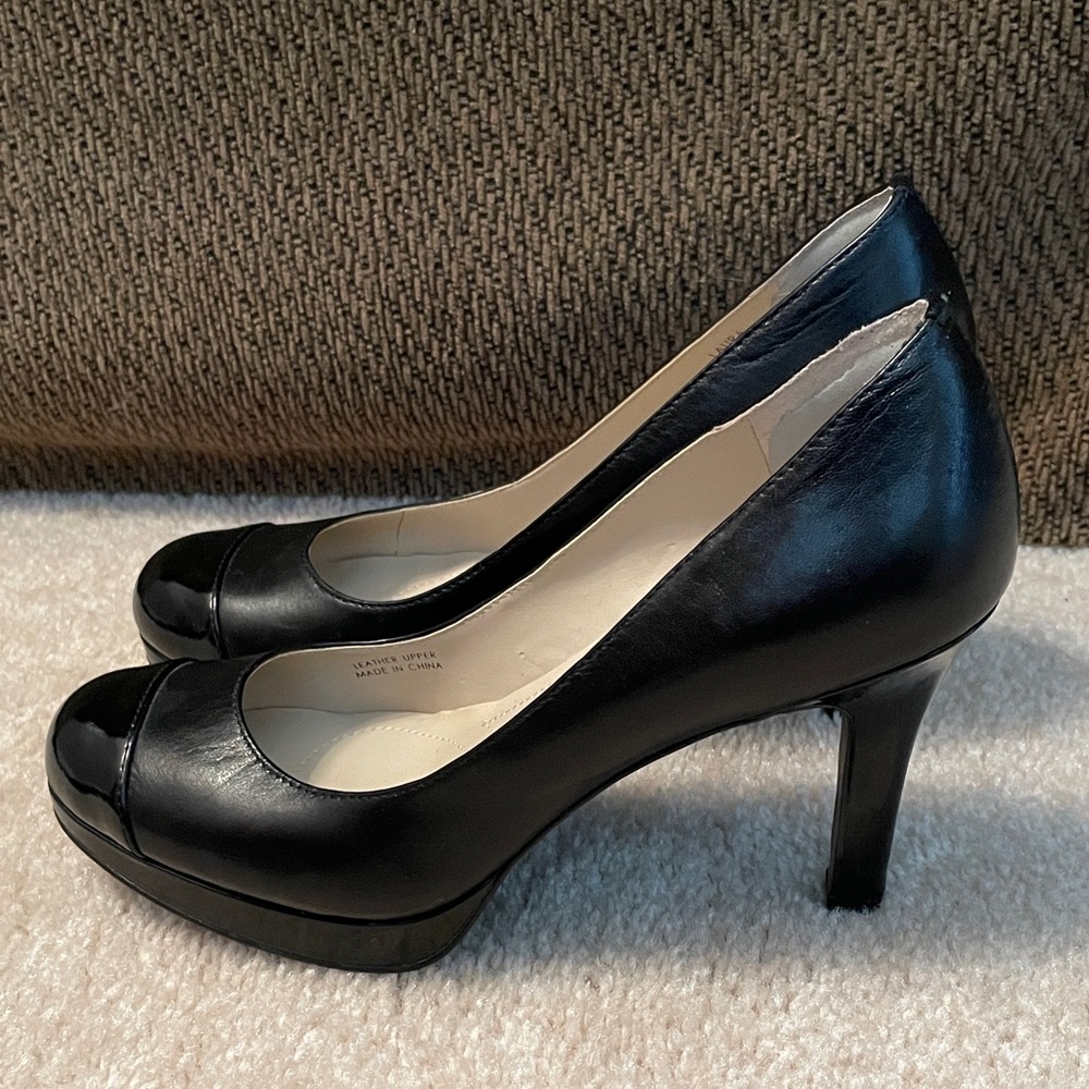 Tahari Black Leather Heels